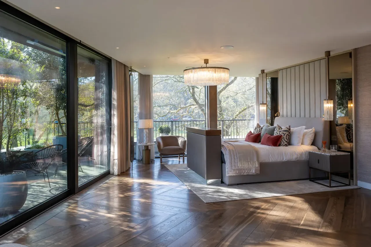 Buxmead living space with large windows and soft residential styling