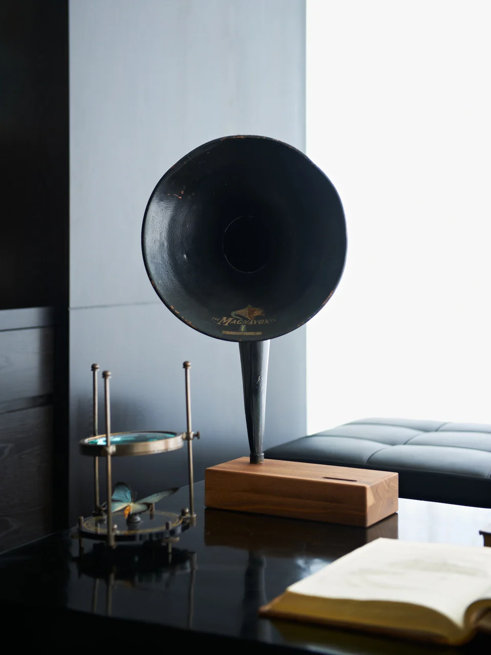 London Bridge Quarter bedroom detail with sculptural black artwork