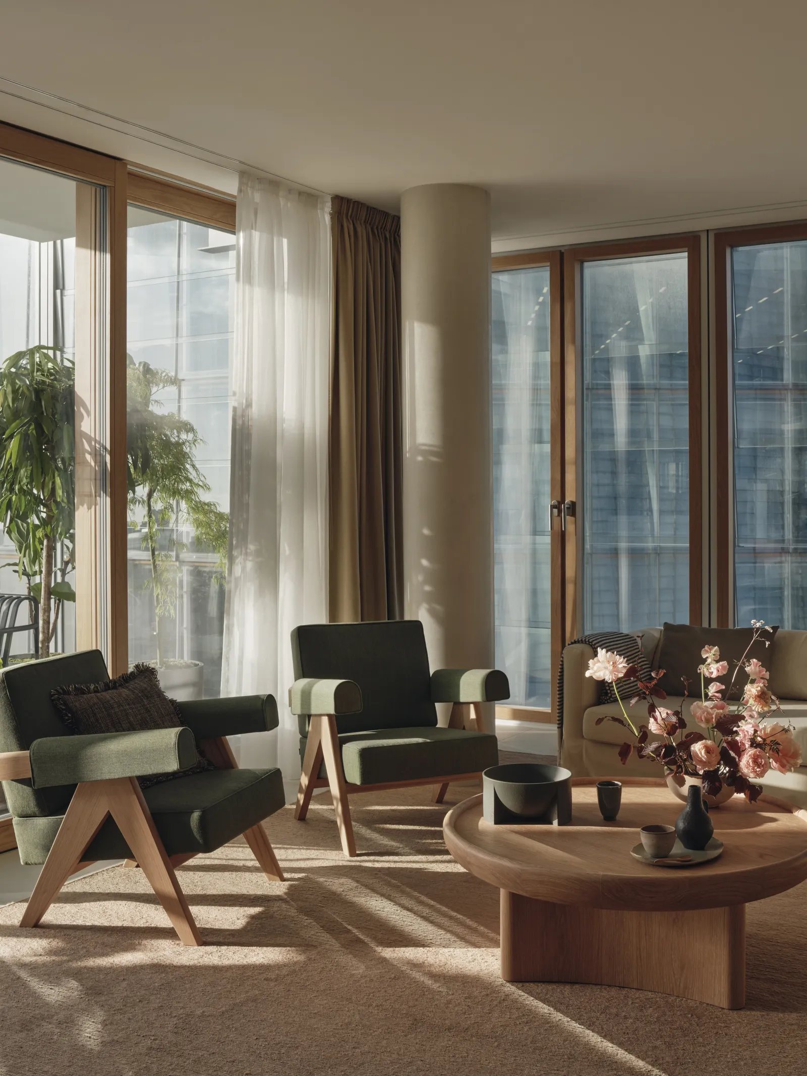 Shard Place lounge with curated artwork and sculptural seating