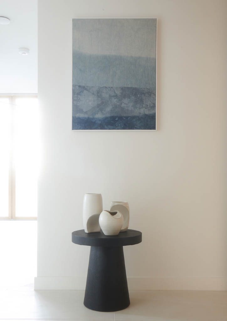 Quiet Shard Place artwork corner with sculptural objects